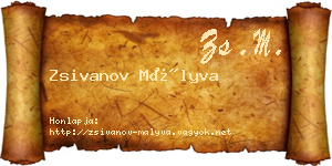 Zsivanov Mályva névjegykártya